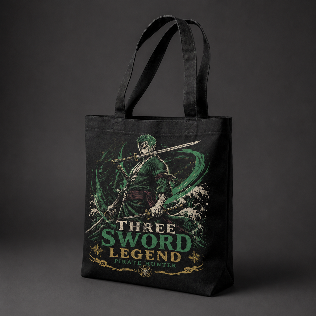 Roronoa Zoro One Piece Anime Canvas Tote Bag - Three Sword Legend