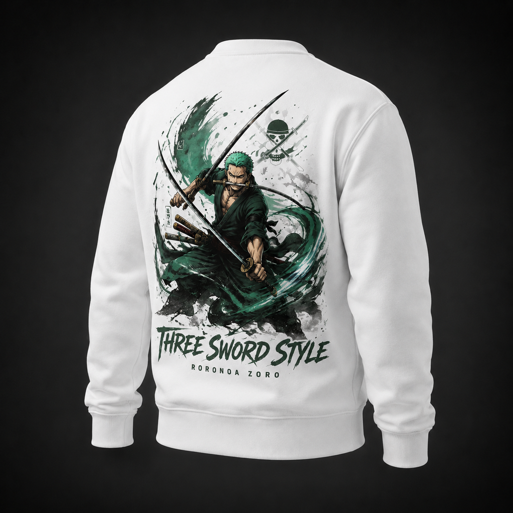 Roronoa Zoro One Piece Anime Sweatshirt - Three Sword Style