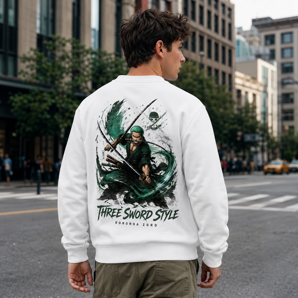 Roronoa Zoro One Piece Anime Sweatshirt - Three Sword Style