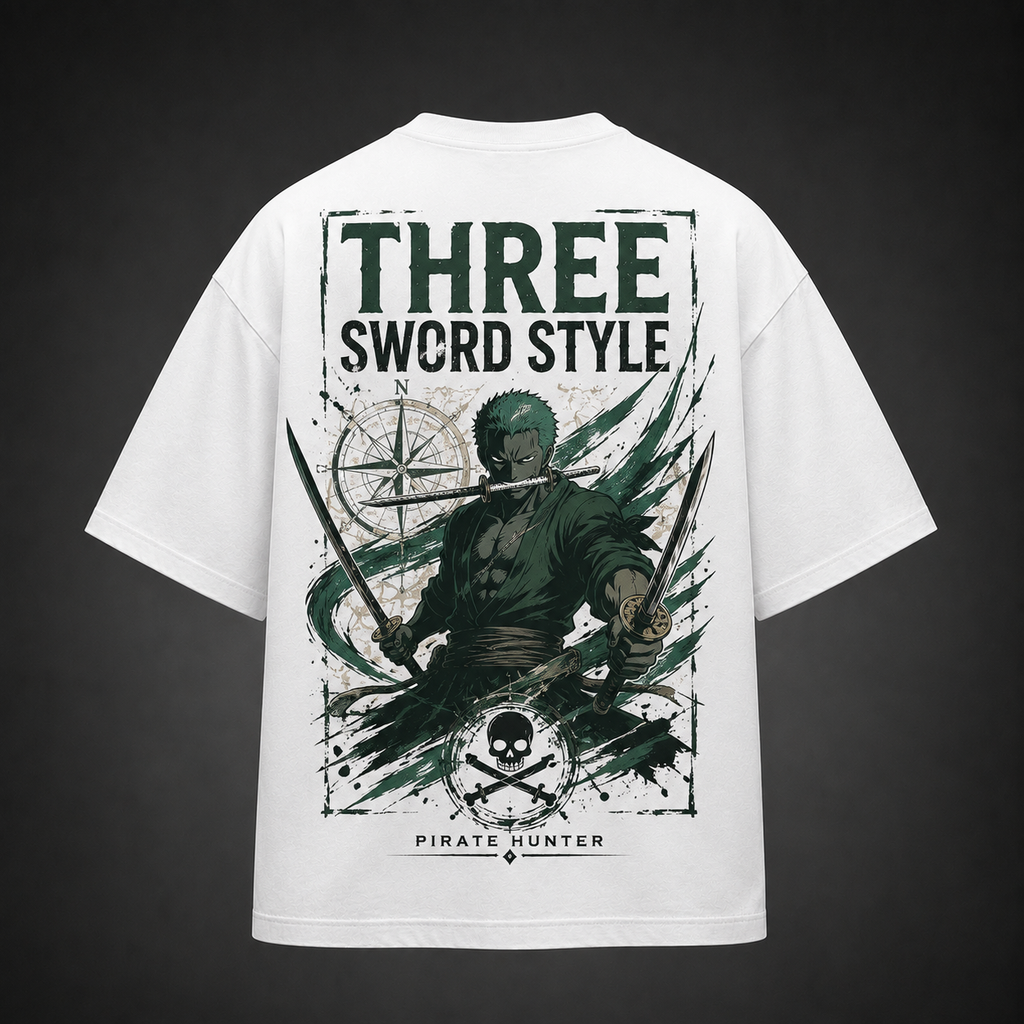 Roronoa Zoro One Piece Anime Graphic Tee - Three Sword Style