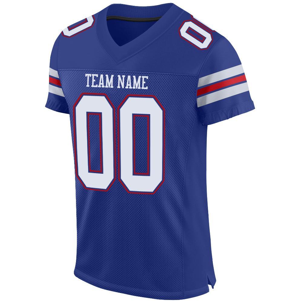 Custom Football Jersey - Royal White-Red Mesh - Style Royal0001