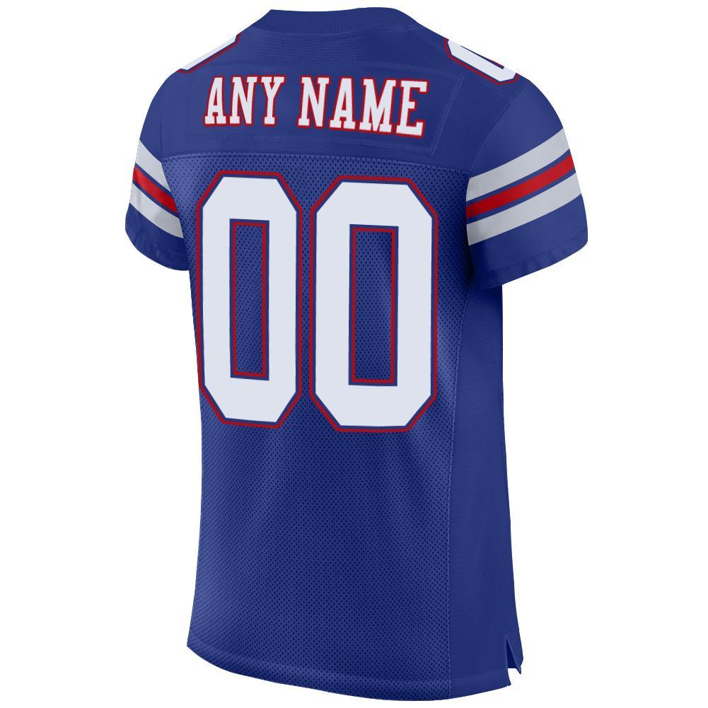 Custom Football Jersey - Royal White-Red Mesh - Style Royal0001