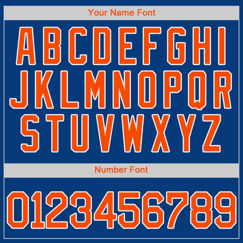 Custom Baseball Jersey - Royal Orange-White