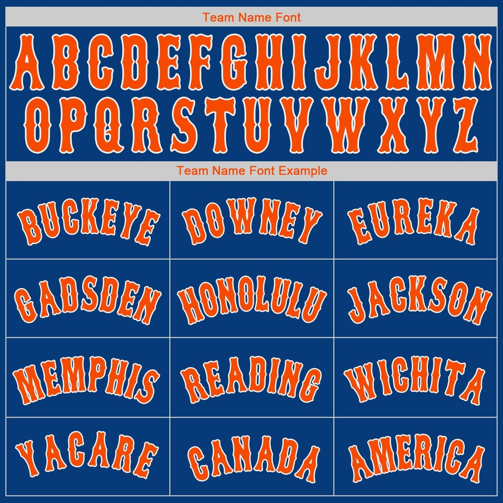 Custom Baseball Jersey - Royal Orange-White