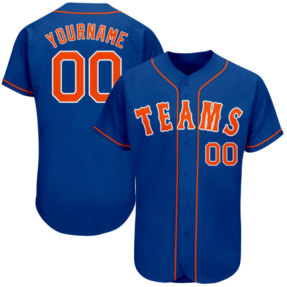 Custom Baseball Jersey - Royal Orange-White