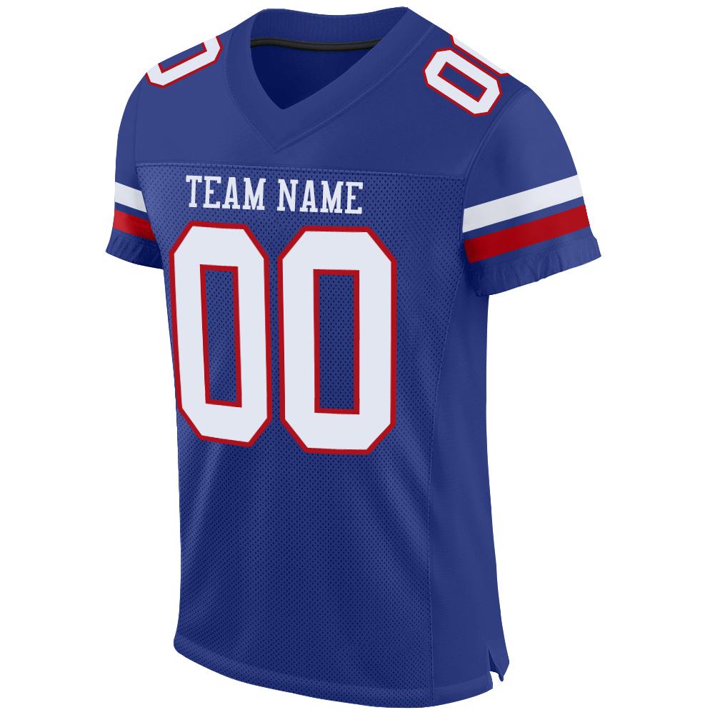 Custom Football Jersey - Royal White-Red Mesh - Style Royal0036