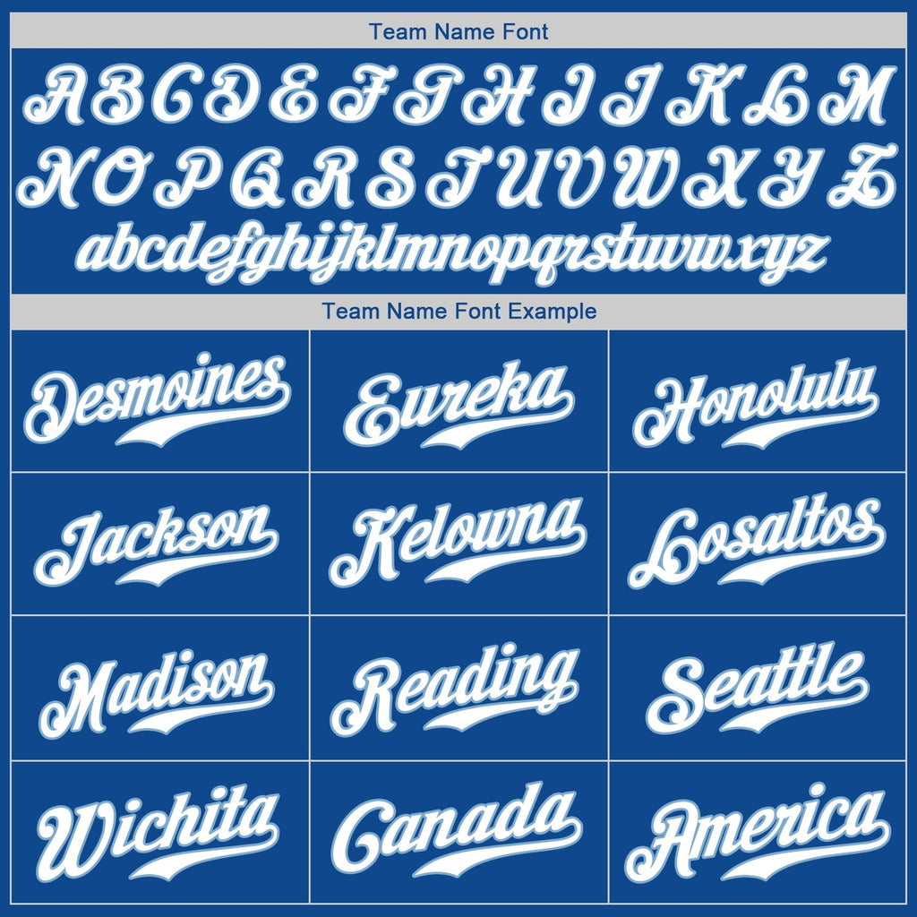 Custom Baseball Jersey - Royal White-Light Blue