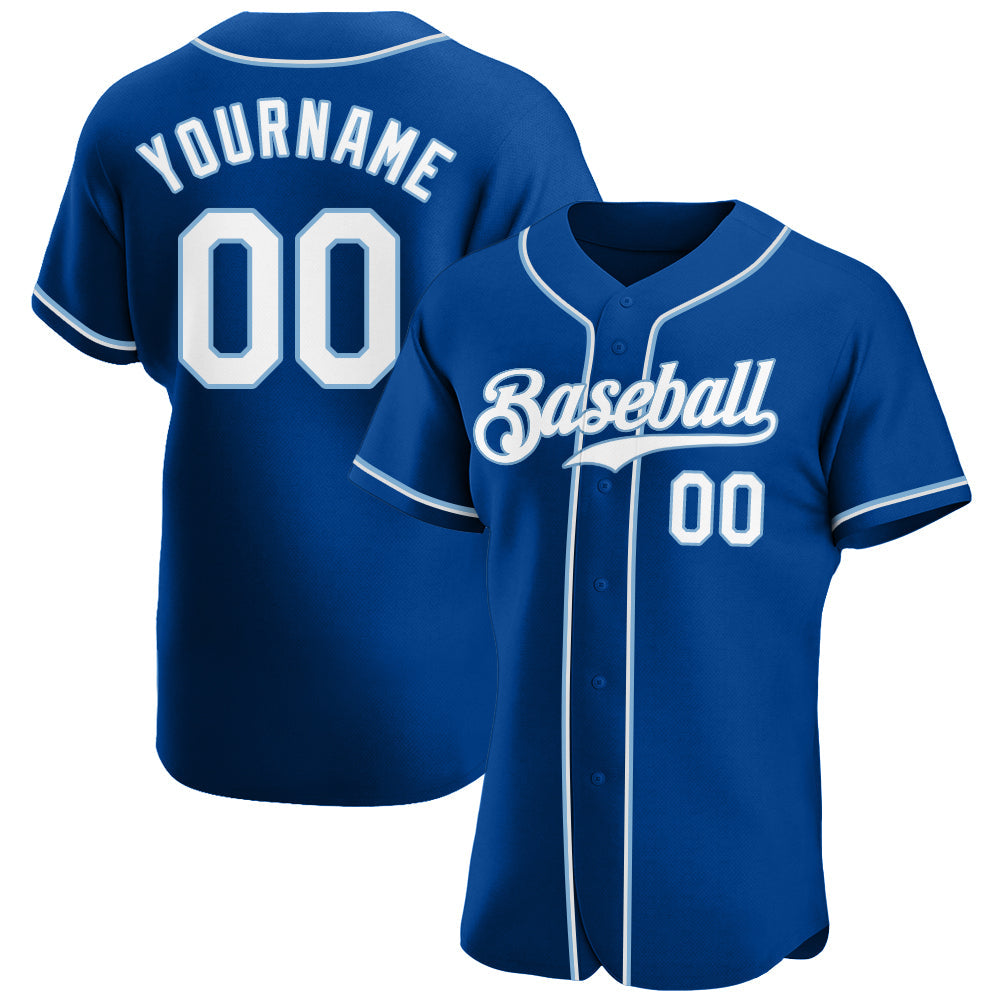 Custom Baseball Jersey - Royal White-Light Blue