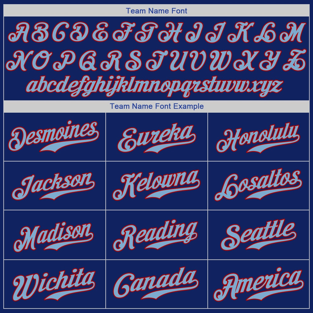 Custom Baseball Jersey - Royal Light Blue-Red