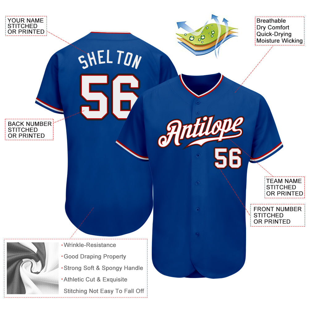 Custom Baseball Jersey - Royal White-Red - Style Royal0072