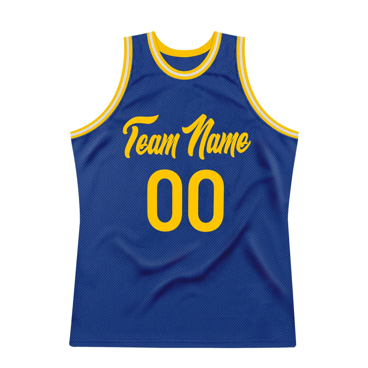 Custom Basketball Jersey - Royal Gold-White Throwback - Style Royal0106