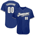 Custom Baseball Jersey - Royal White Pinstripe White-Black