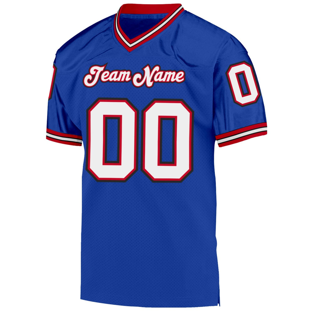 Custom Football Jersey - Royal White-Red Mesh Throwback - Style Royal0152