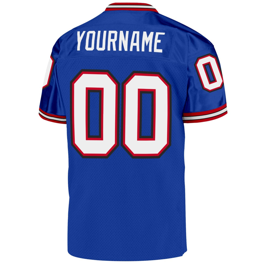Custom Football Jersey - Royal White-Red Mesh Throwback - Style Royal0152