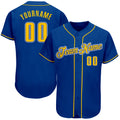 Custom Baseball Jersey - Royal Gold-White