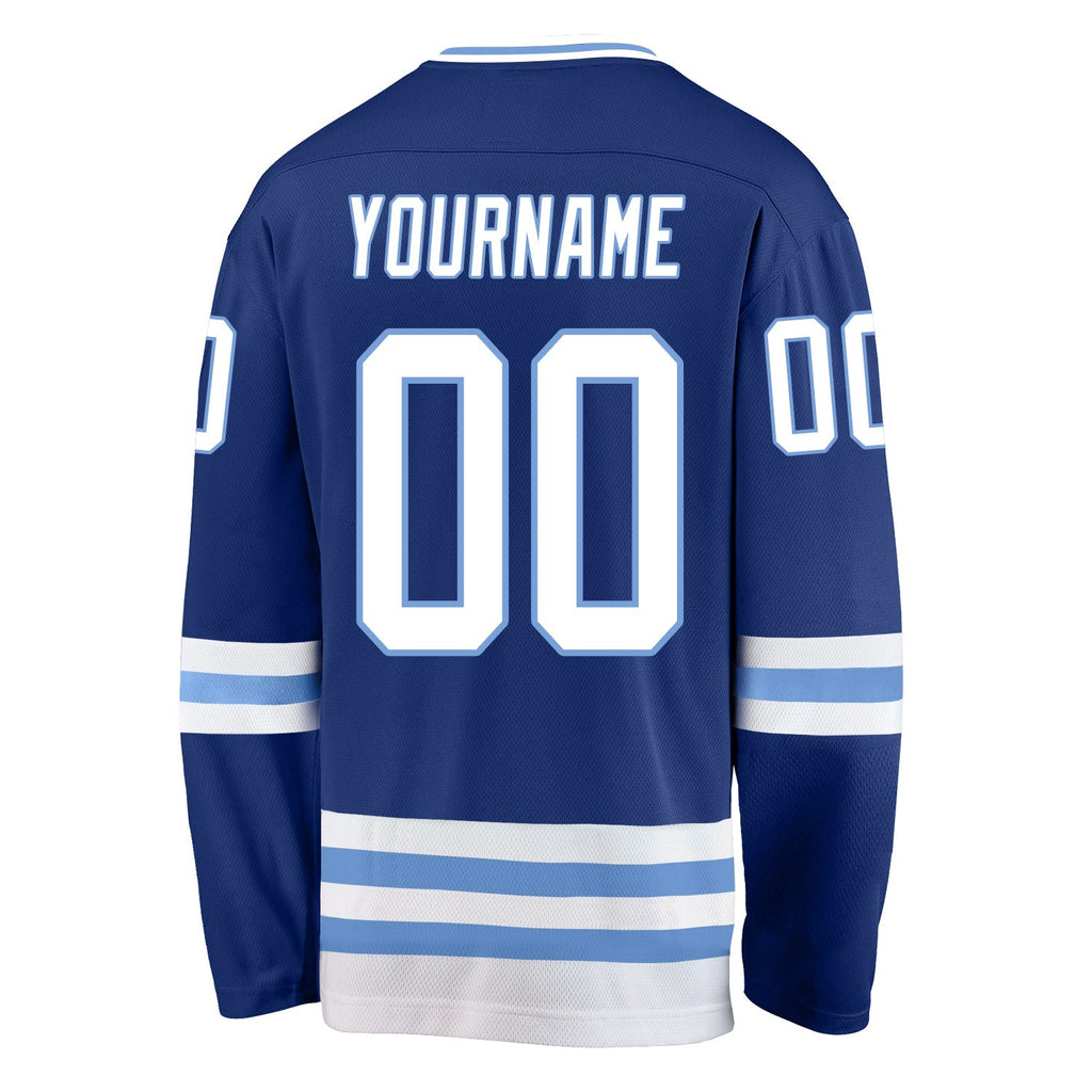 Custom Hockey Jersey - Royal White-Light Blue - Style Royal0194