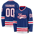 Custom Hockey Jersey - Royal White-Red