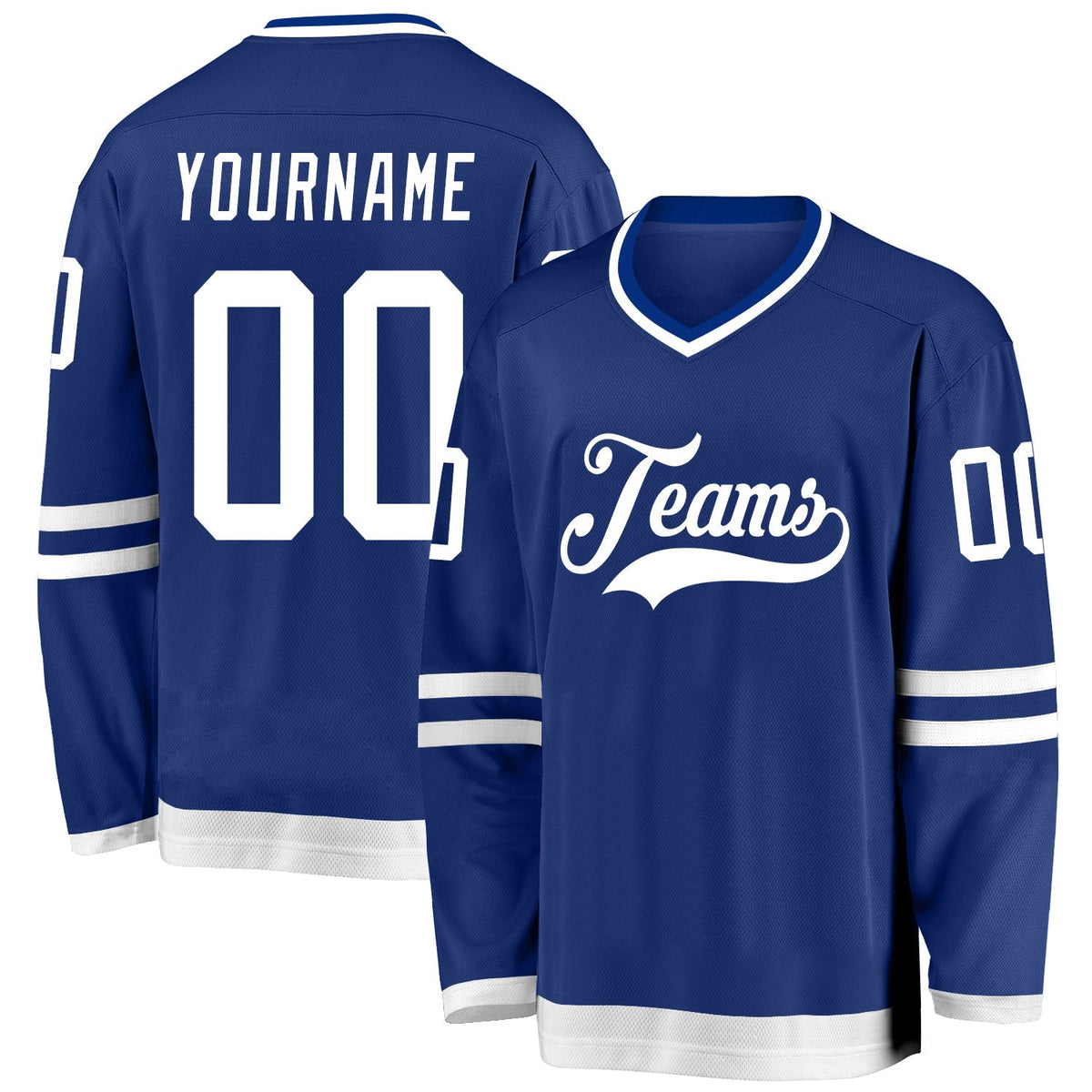 Custom Hockey Jersey - Royal White - Style Royal0249