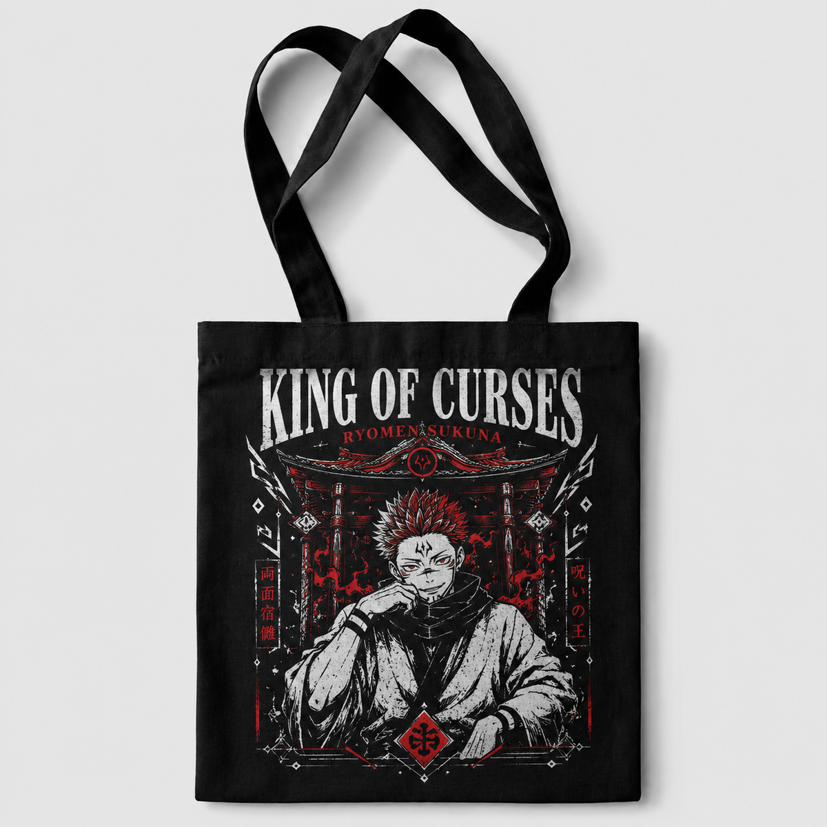 Ryomen Sukuna Jujutsu Kaisen Anime Canvas Tote Bag - King Of Curses - Style 03