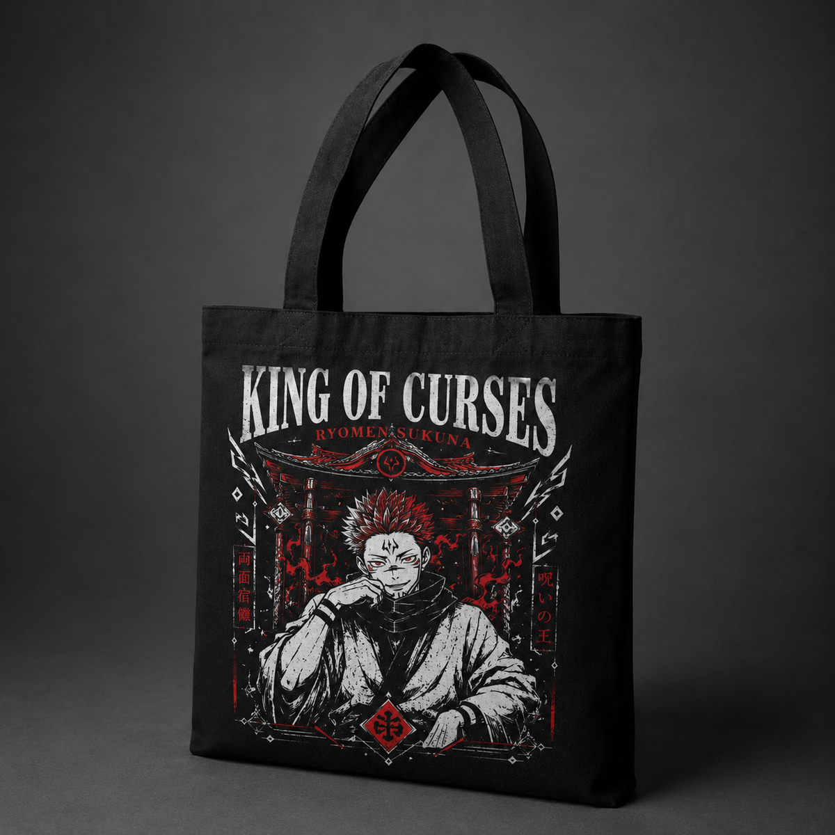 Ryomen Sukuna Jujutsu Kaisen Anime Canvas Tote Bag - King Of Curses - Style 03