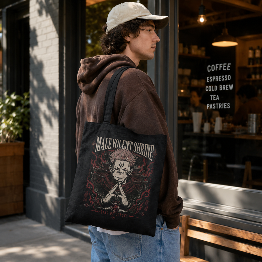 Ryomen Sukuna Jujutsu Kaisen Anime Canvas Tote Bag - Malevolent Shrine