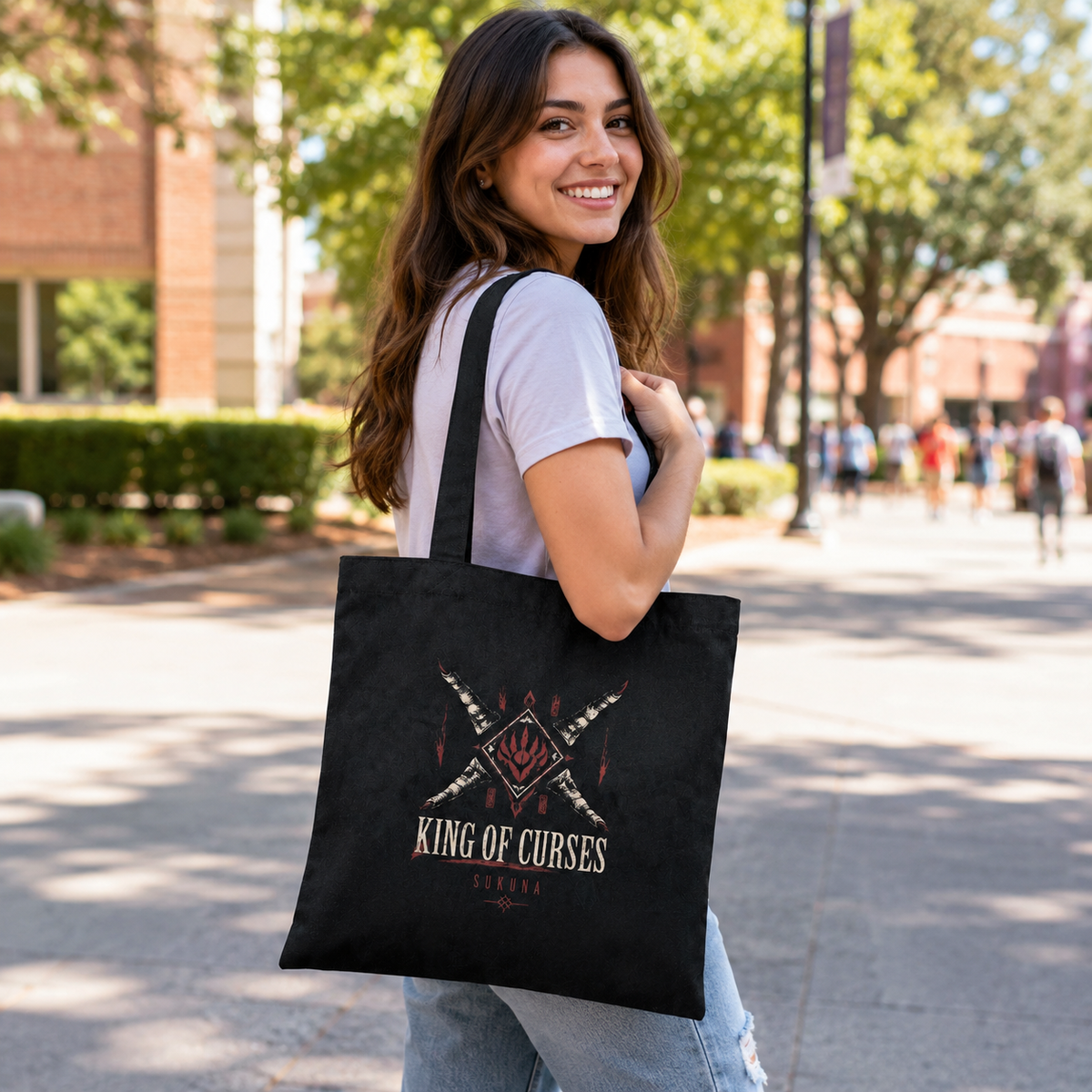Ryomen Sukuna Jujutsu Kaisen Anime Canvas Tote Bag - Malevolent Shrine