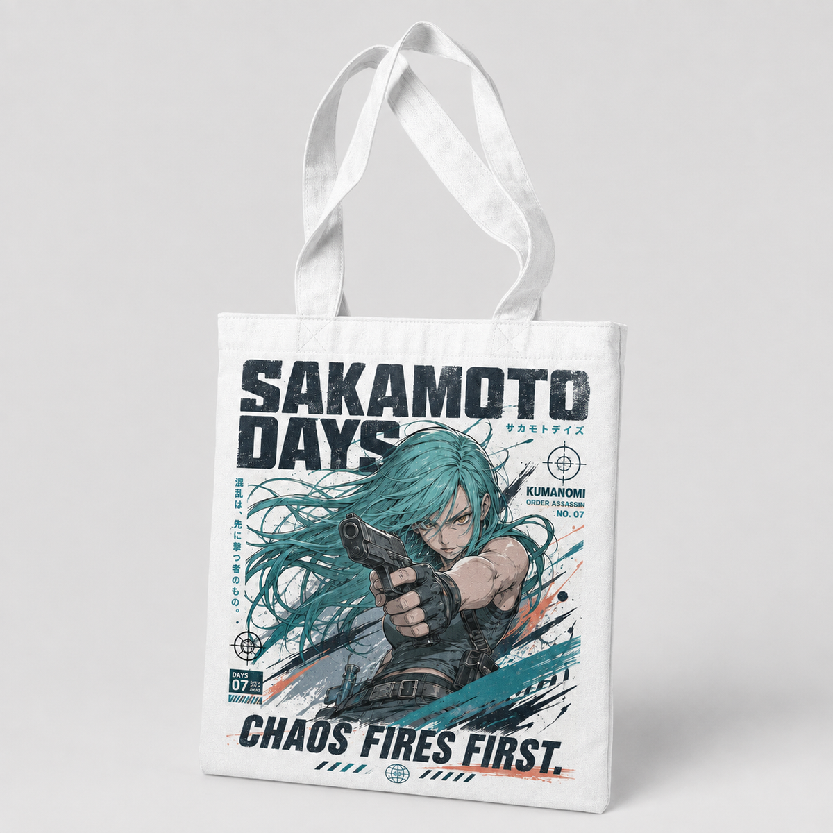 Sakamoto Days Anime Canvas Tote Bag - Chaos Fires First