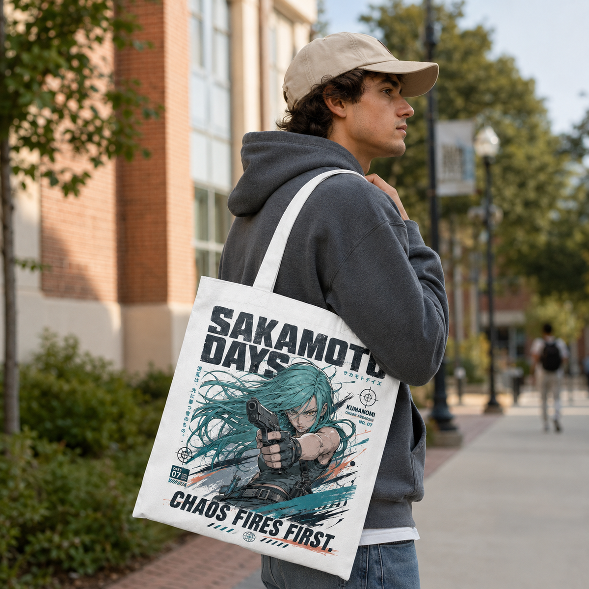 Sakamoto Days Anime Canvas Tote Bag - Chaos Fires First