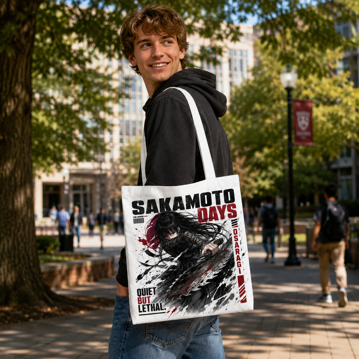 Sakamoto Days Anime Canvas Tote Bag - Quiet But Lethal