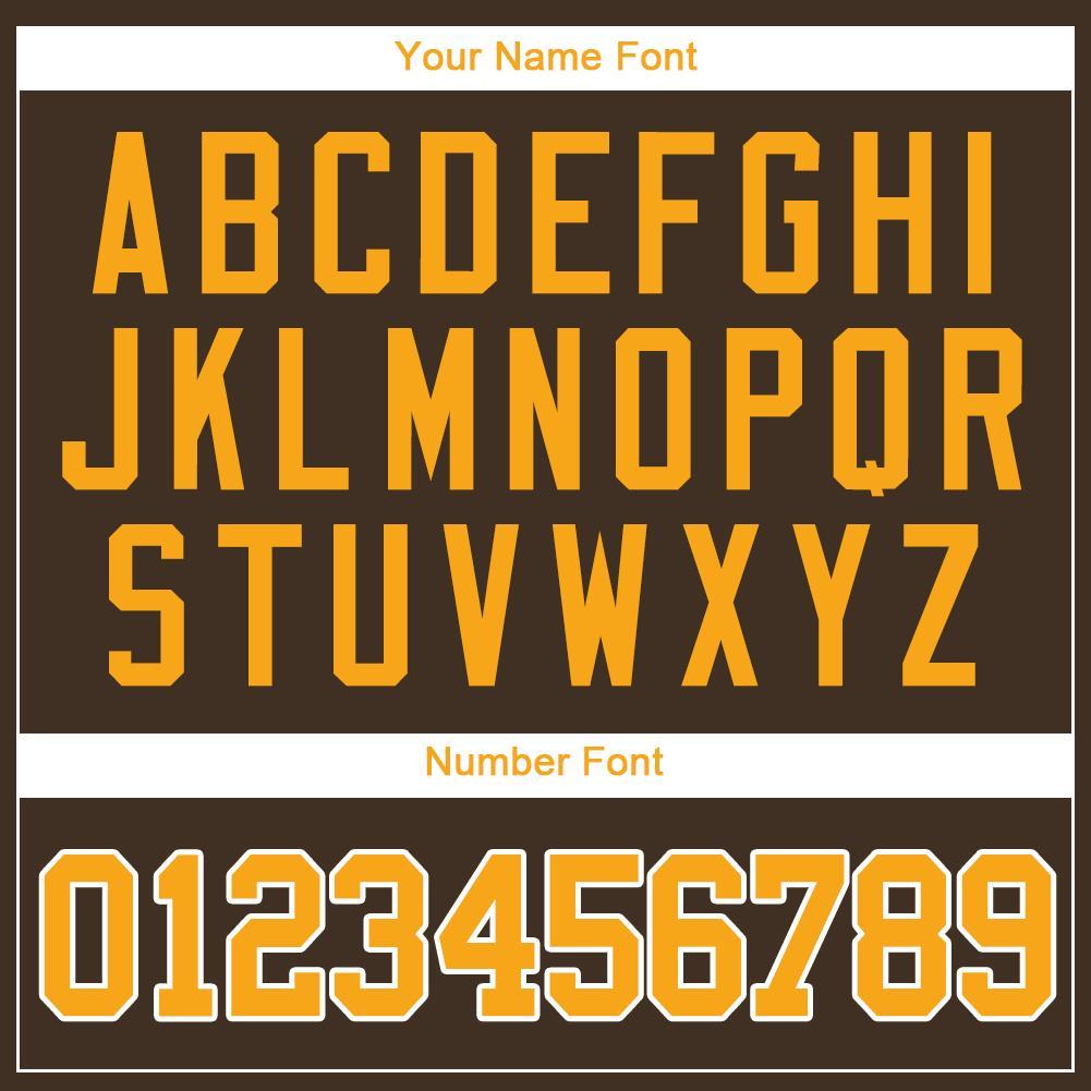 Custom Baseball Jersey - Brown Gold-White