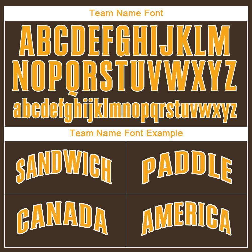 Custom Baseball Jersey - Brown Gold-White
