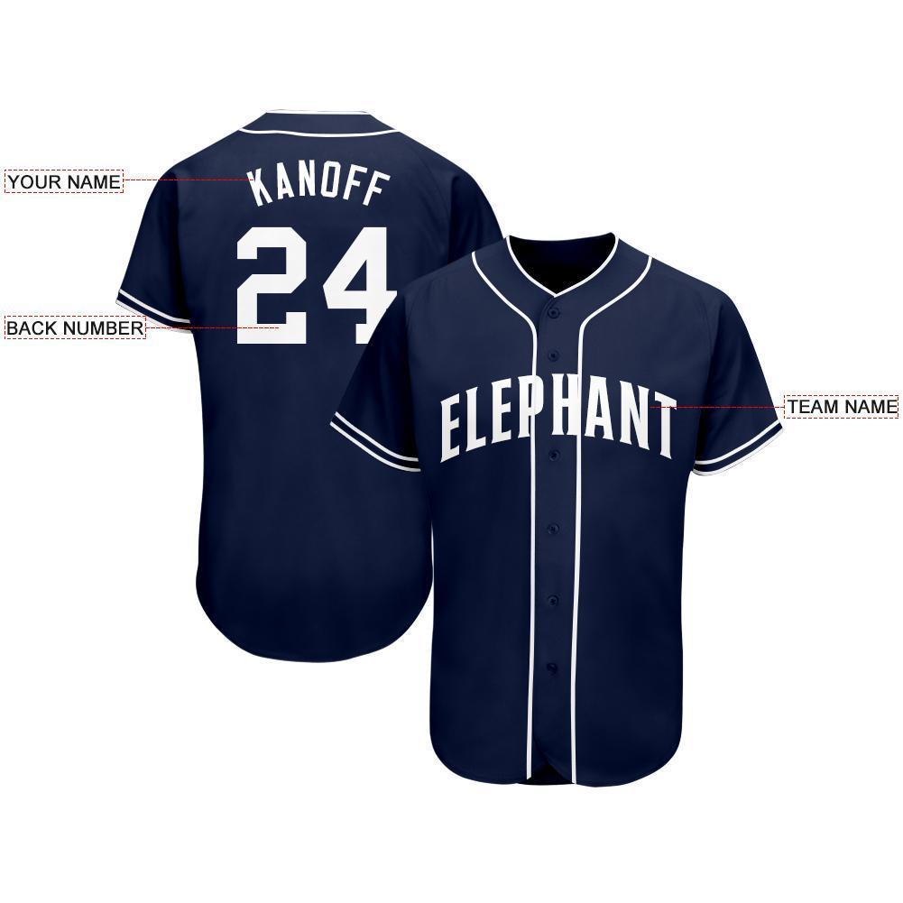 Custom Baseball Jersey - Navy White