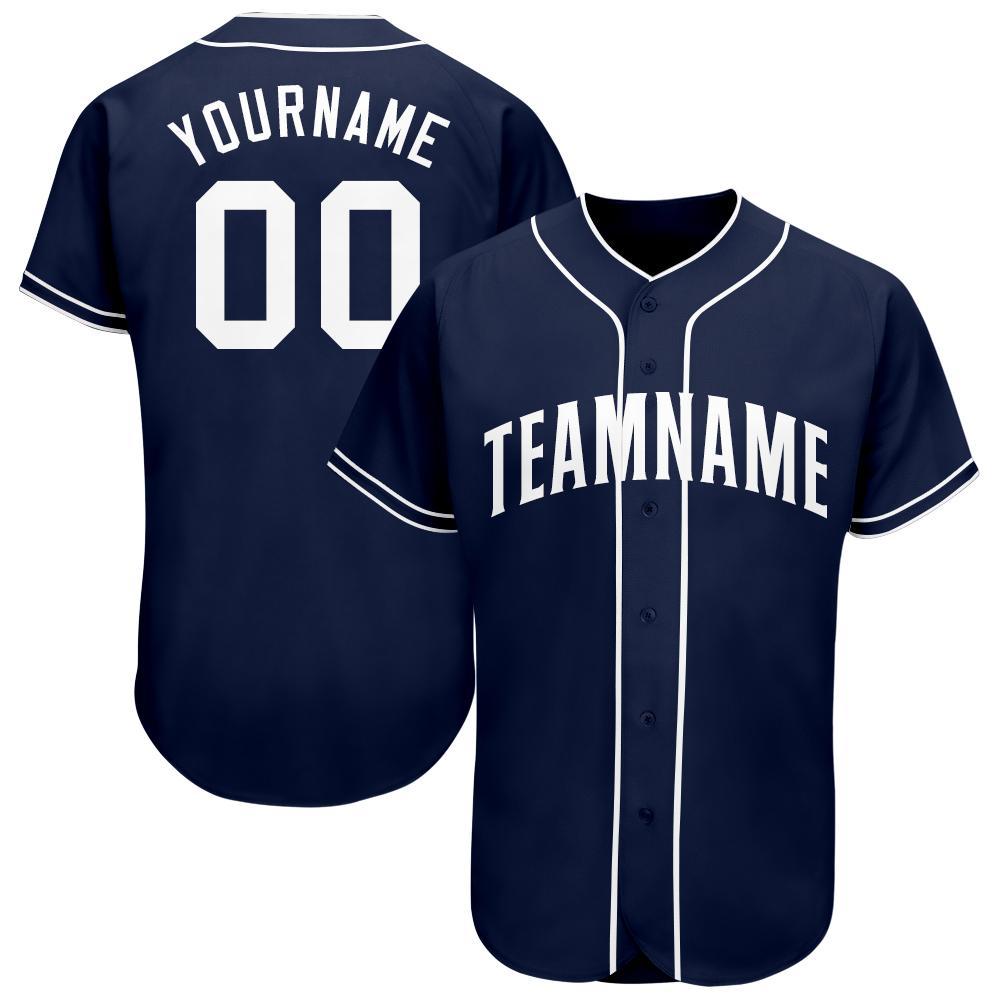 Custom Baseball Jersey - Navy White
