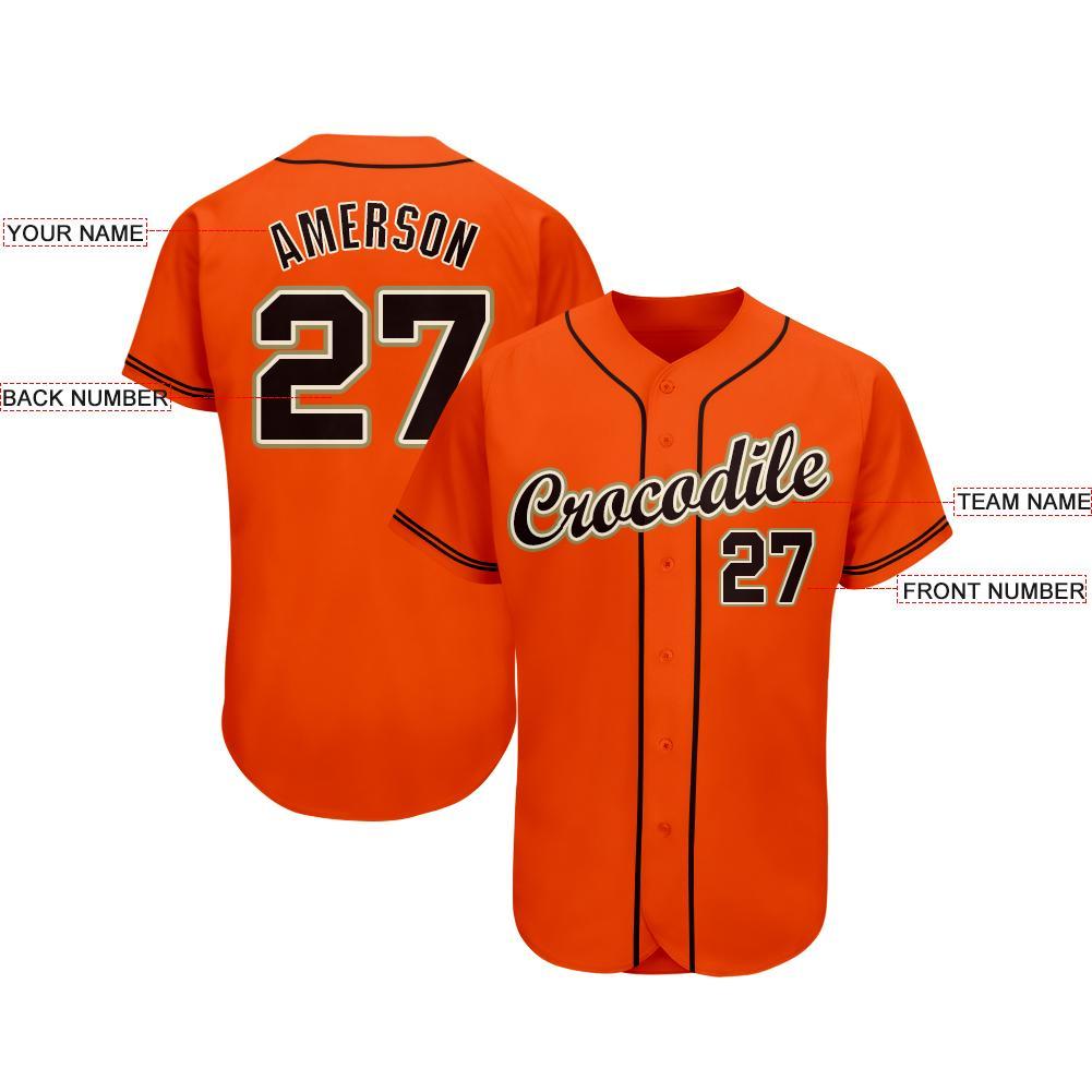 Custom Baseball Jersey - Orange Black Cream-Old Gold