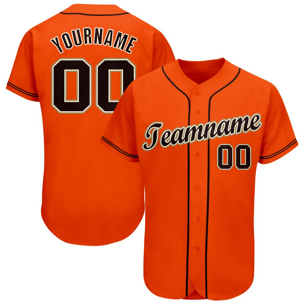 Custom Baseball Jersey - Orange Black Cream-Old Gold