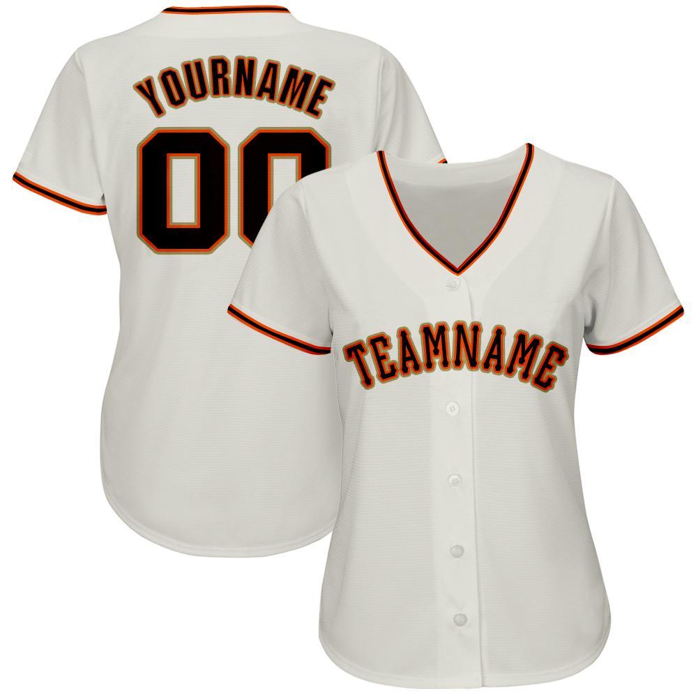 Custom Baseball Jersey - Cream Black Orange-Old Gold