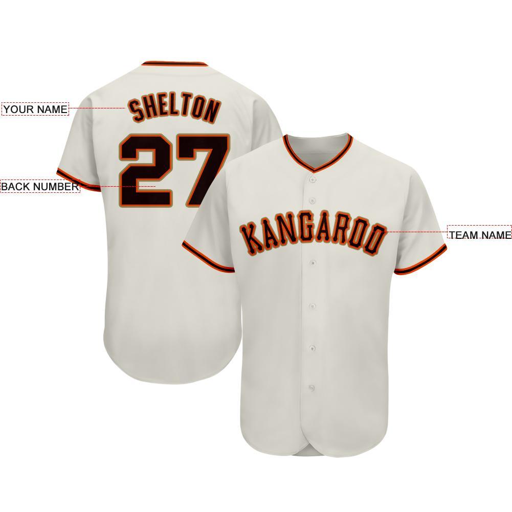 Custom Baseball Jersey - Cream Black Orange-Old Gold