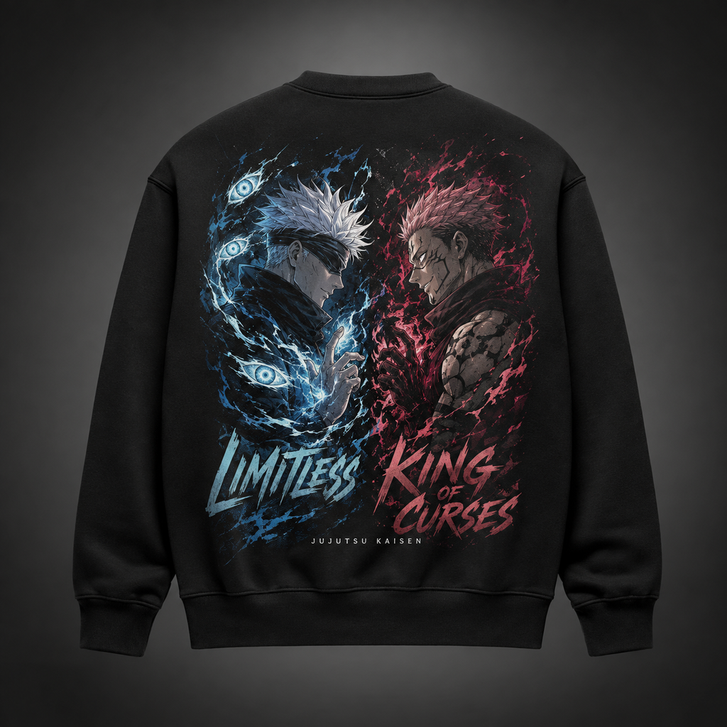 Satoru Gojo and Ryomen Sukuna Jujutsu Kaisen Anime Sweatshirt - Limitless Vs Curses