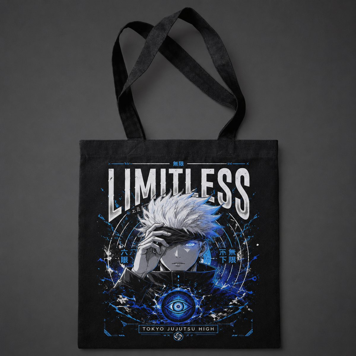 Satoru Gojo Jujutsu Kaisen Anime Canvas Tote Bag - Limitless Blue