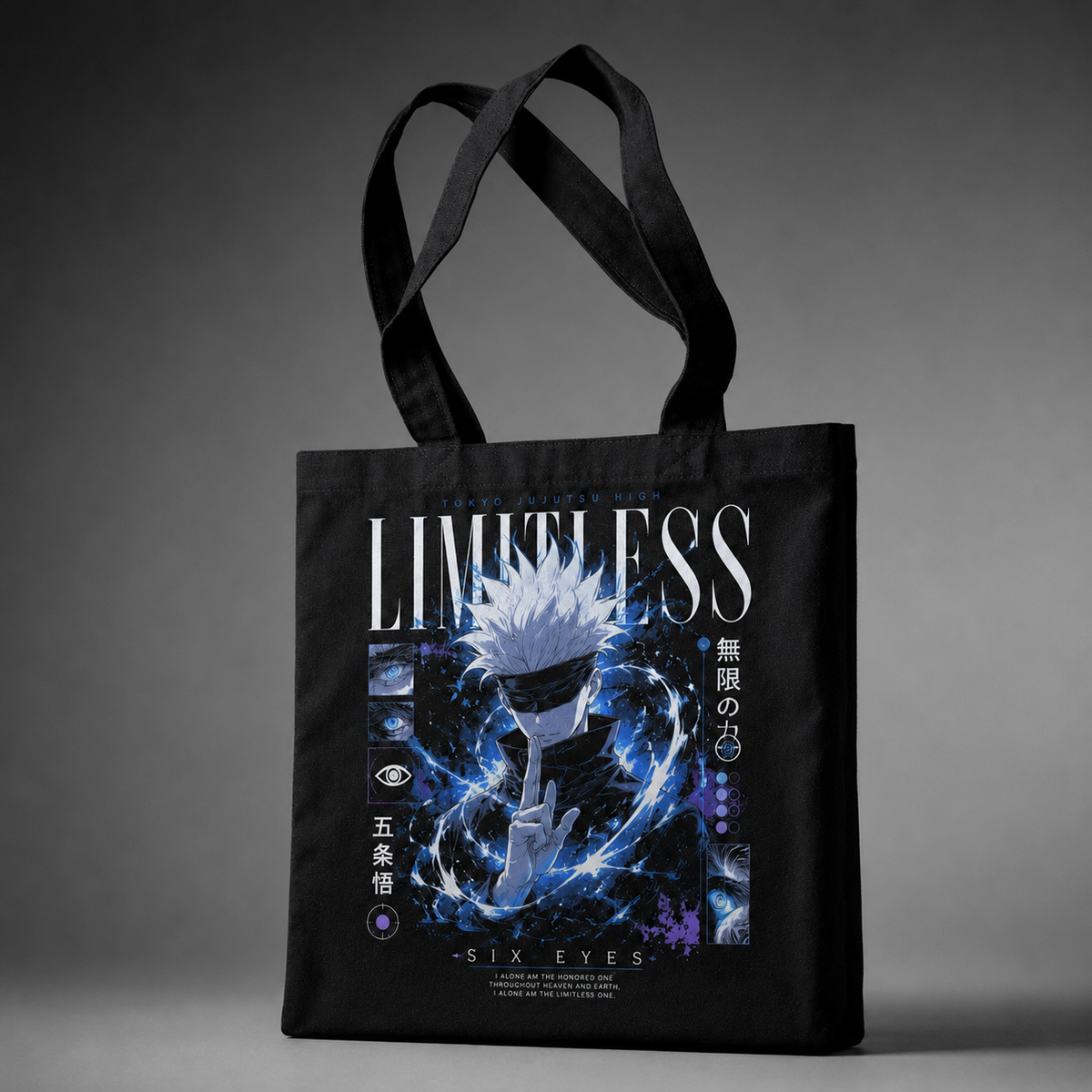 Satoru Gojo Jujutsu Kaisen Anime Canvas Tote Bag - Limitless Infinity Gojo