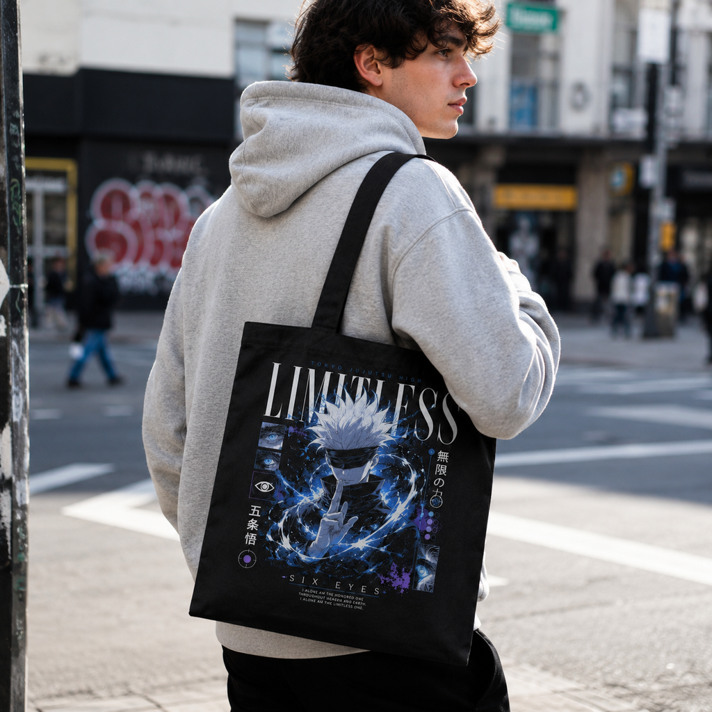 Satoru Gojo Jujutsu Kaisen Anime Canvas Tote Bag - Limitless Infinity Gojo