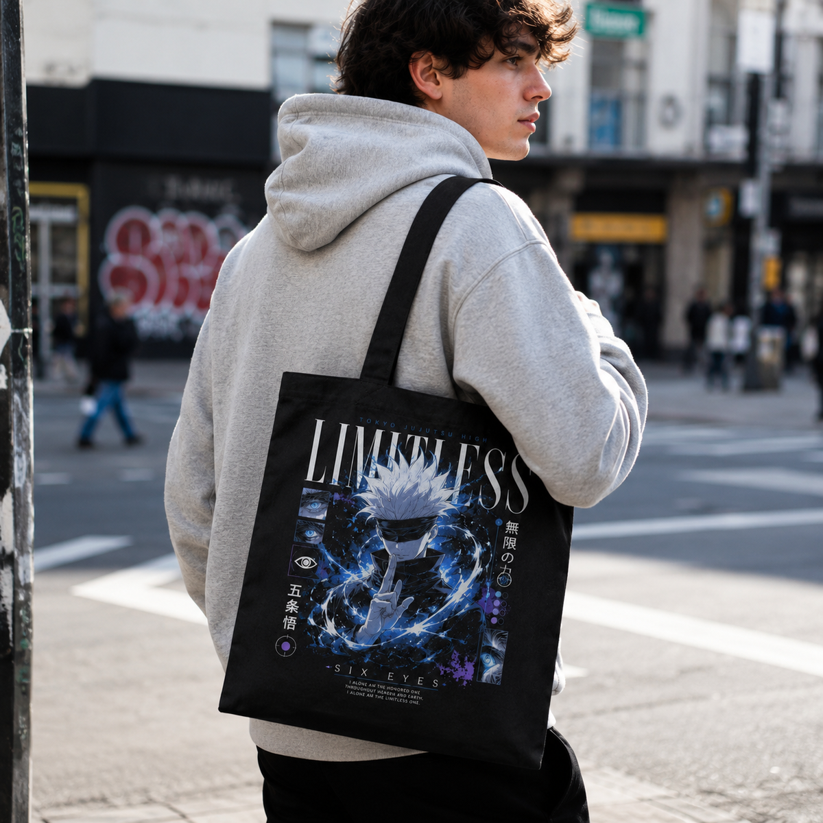 Satoru Gojo Jujutsu Kaisen Anime Canvas Tote Bag - Limitless Infinity Gojo