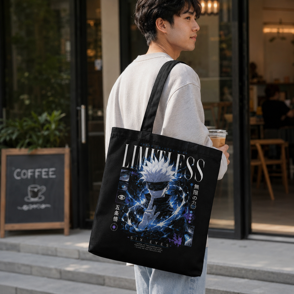 Satoru Gojo Jujutsu Kaisen Anime Canvas Tote Bag - Limitless Infinity Gojo