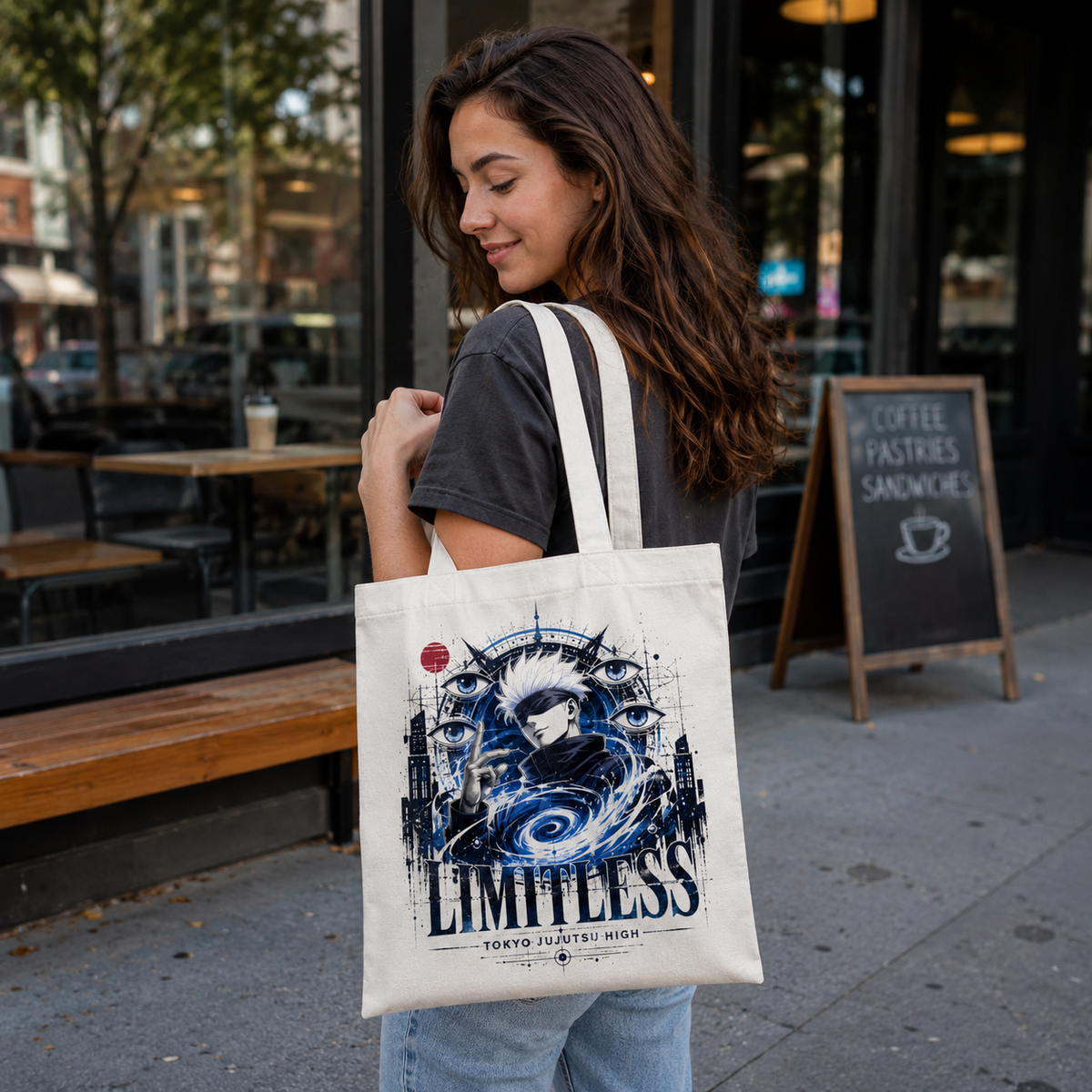 Satoru Gojo Jujutsu Kaisen Anime Canvas Tote Bag - Limitless Infinity