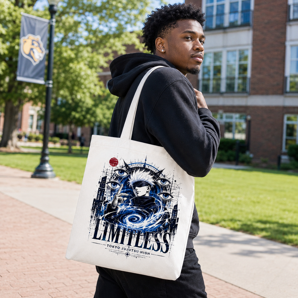 Satoru Gojo Jujutsu Kaisen Anime Canvas Tote Bag - Limitless Infinity