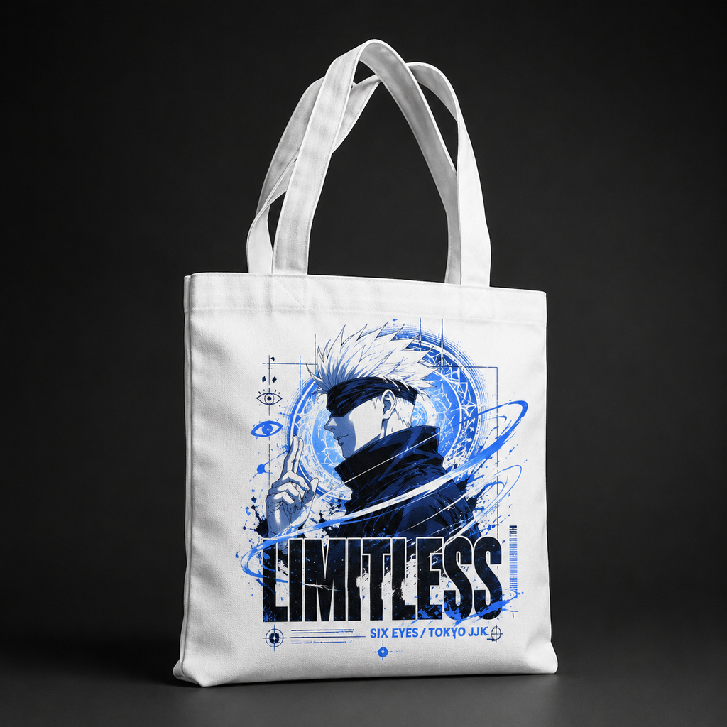 Satoru Gojo Jujutsu Kaisen Anime Canvas Tote Bag - Limitless Six Eyes