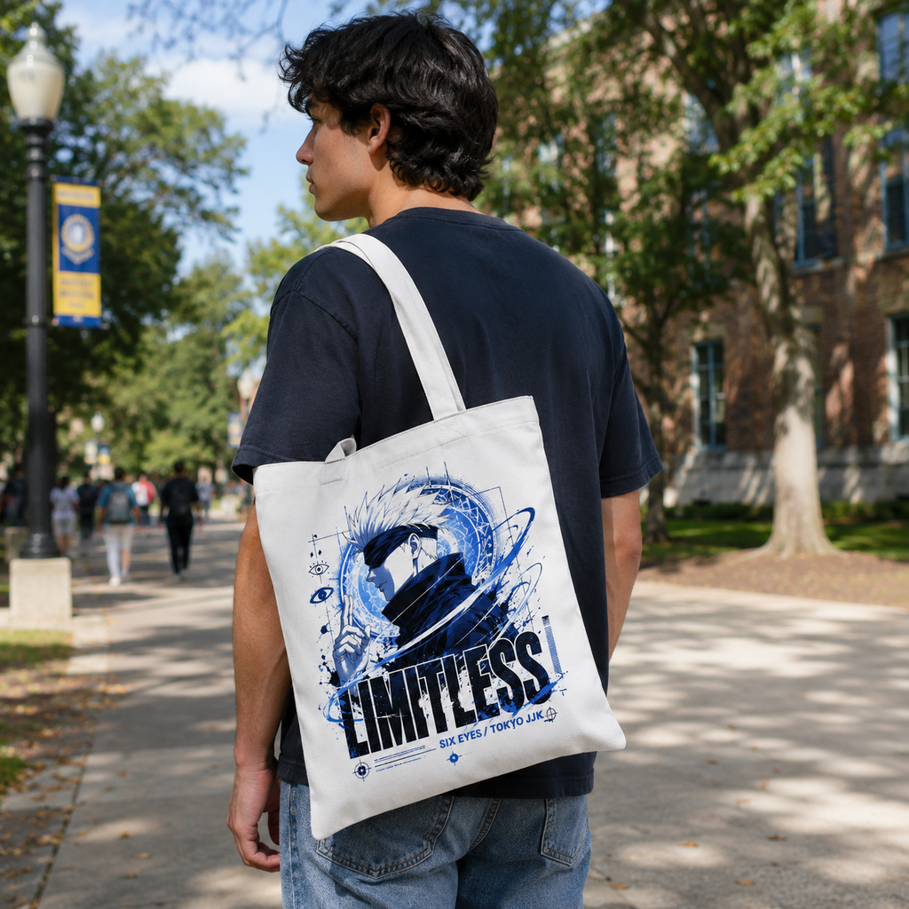 Satoru Gojo Jujutsu Kaisen Anime Canvas Tote Bag - Limitless Six Eyes