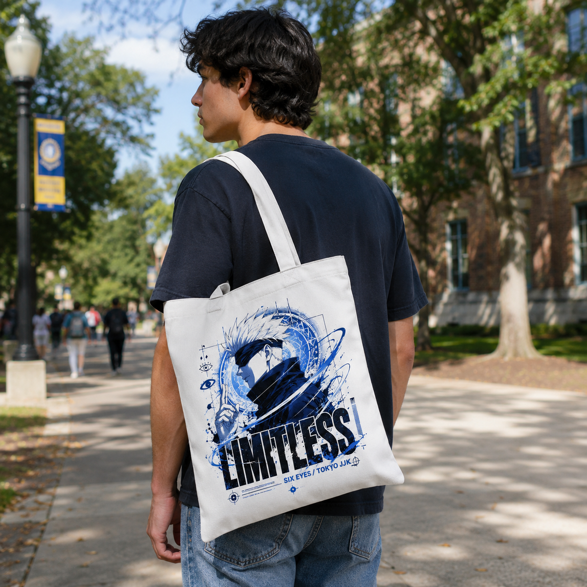 Satoru Gojo Jujutsu Kaisen Anime Canvas Tote Bag - Limitless Six Eyes