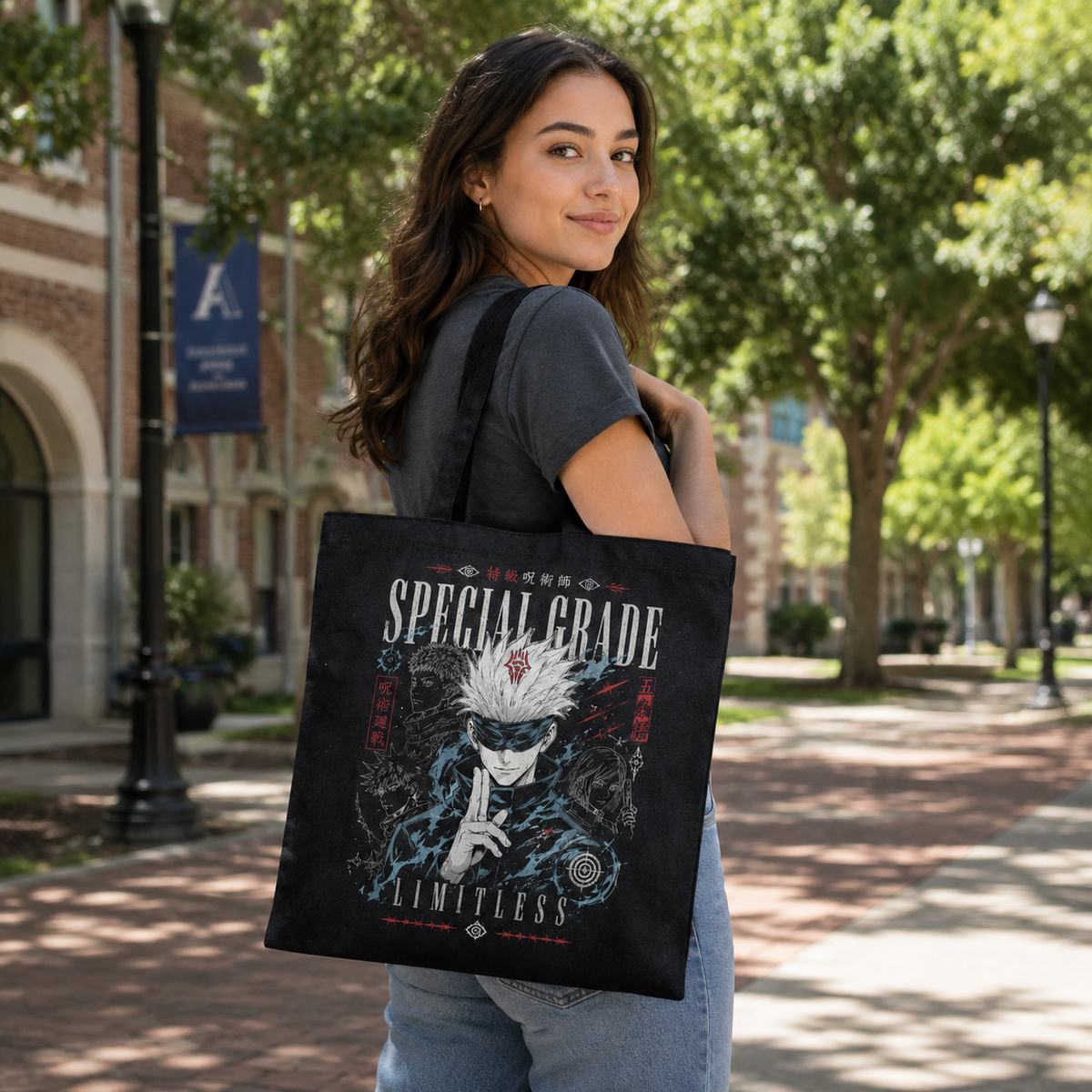 Satoru Gojo Jujutsu Kaisen Anime Canvas Tote Bag - Special Grade Sorcerer