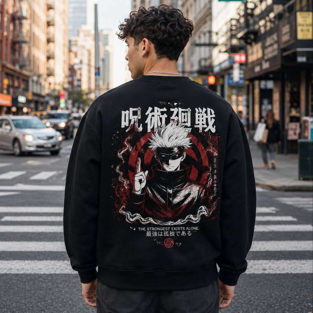 Satoru Gojo Jujutsu Kaisen Anime Sweatshirt - Strongest Exists Alone